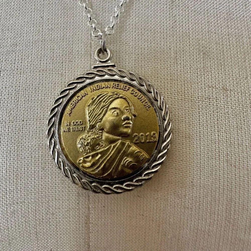 Sacajawea coin replica pendant necklace